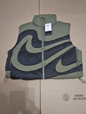 Nike Wmn Swoosh Series Oversized Down Olive Vest